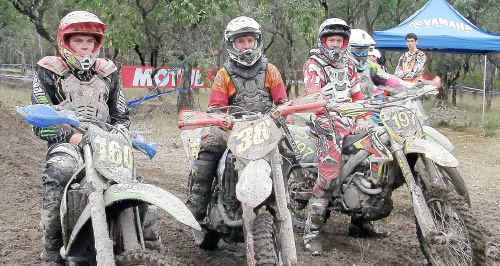 Gympie Motorcycle Club members Kasey, Codie and Truman Winston, in addition to Guy Parkinson, didn’t let wet conditions dampen their spirits while contesting the final rounds of the Australian Offroad Championship last weekend. Gympie Motorcycle Club members Kasey, Codie and Truman Winston, in addition to Guy Parkinson, didn’t let wet conditions dampen their spirits while contesting the final rounds of the Australian Offroad Championship last weekend.